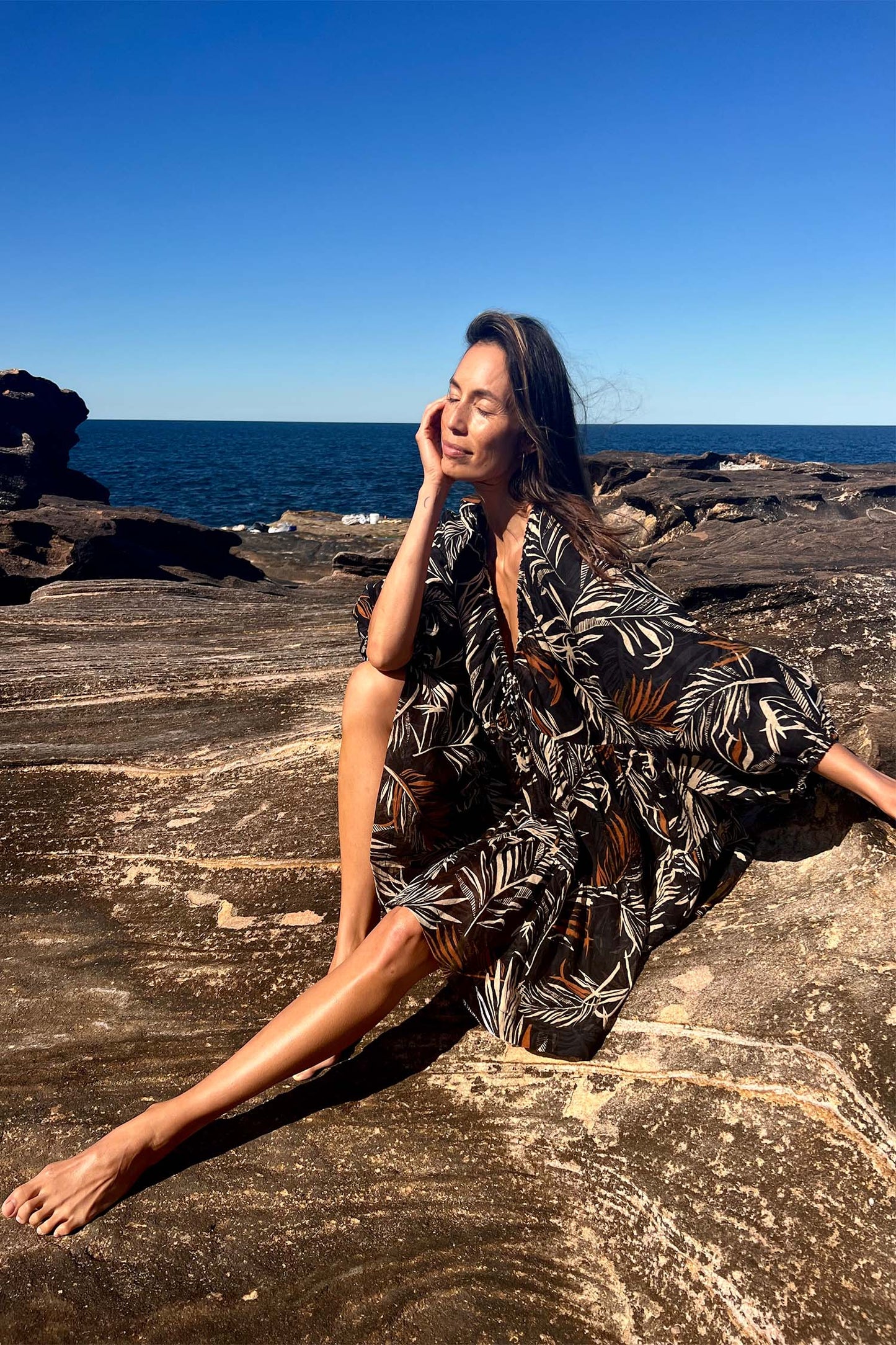 STEVIE DRESS - Palm Print