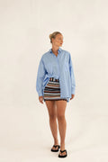 BILLIE SKIRT - Blue/Brown Stripe