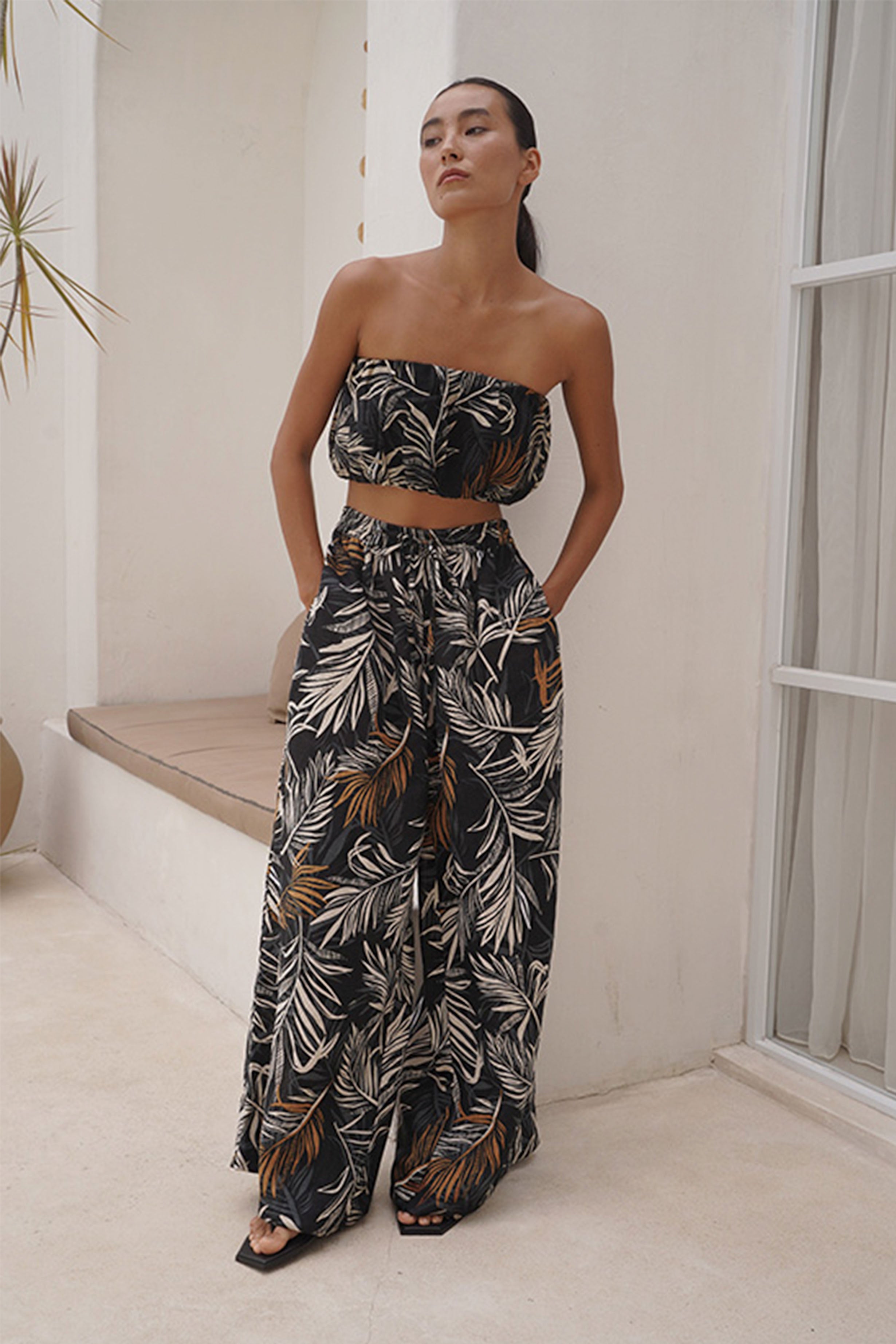 HALLE PANT - Palm Print