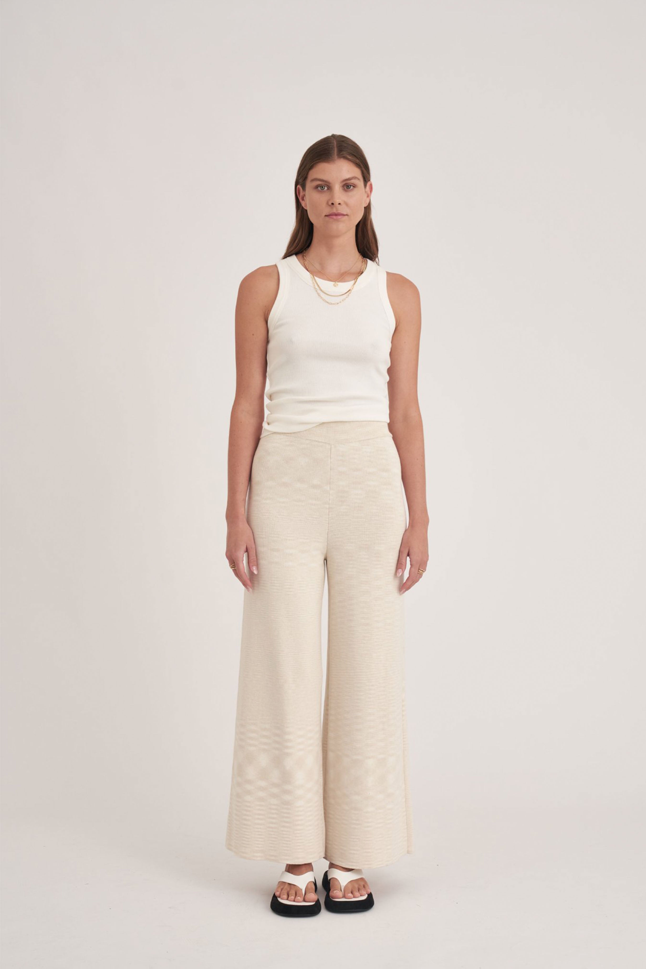 IRIS PANT - Cream/White