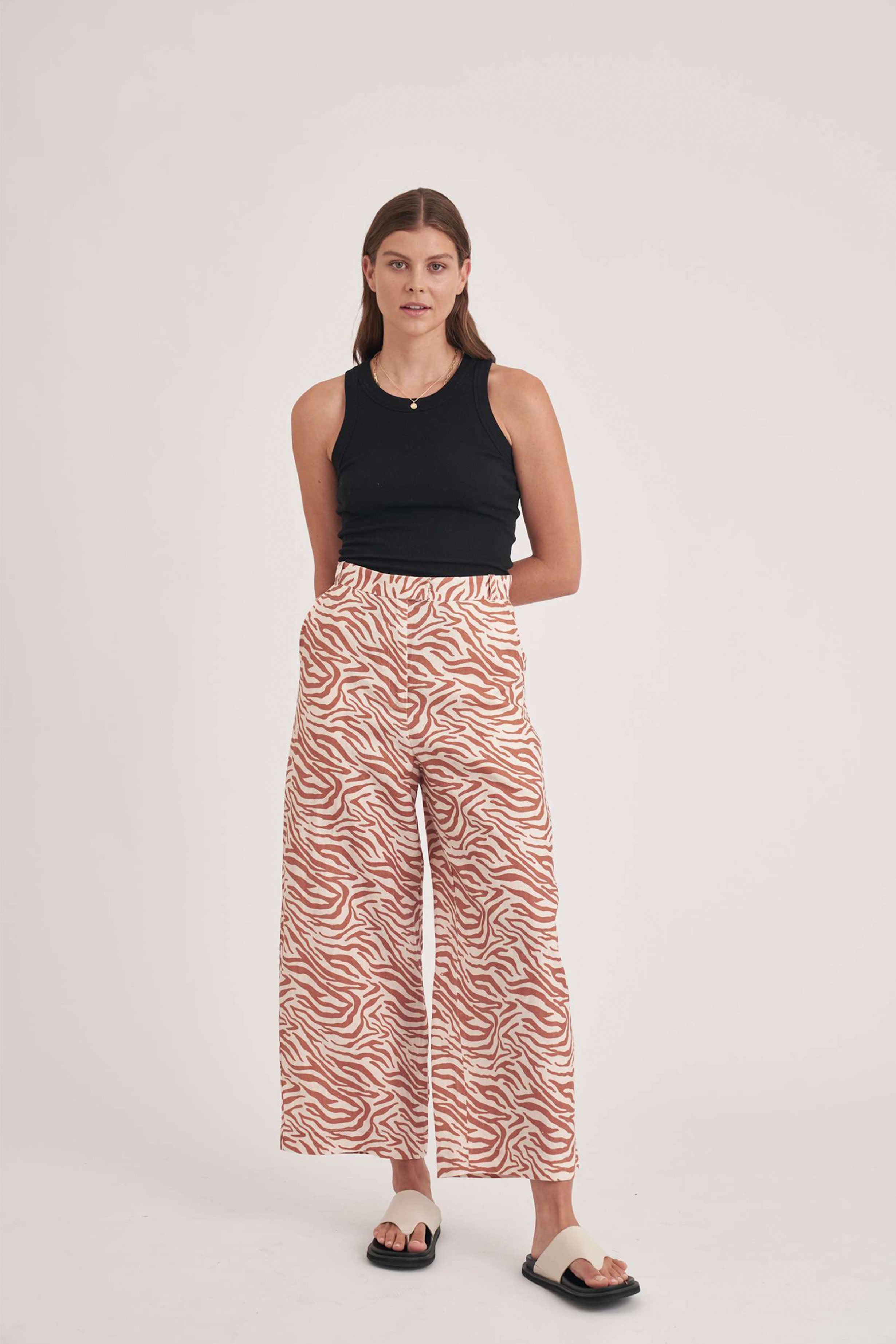 OLIVIA TROUSER - Clay Zebra
