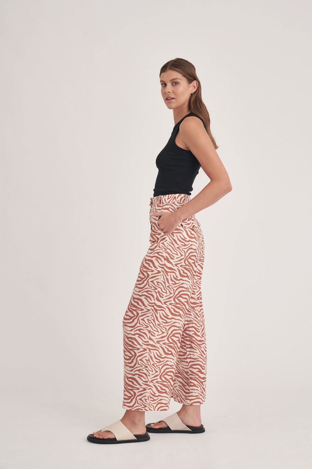 OLIVIA TROUSER - Clay Zebra