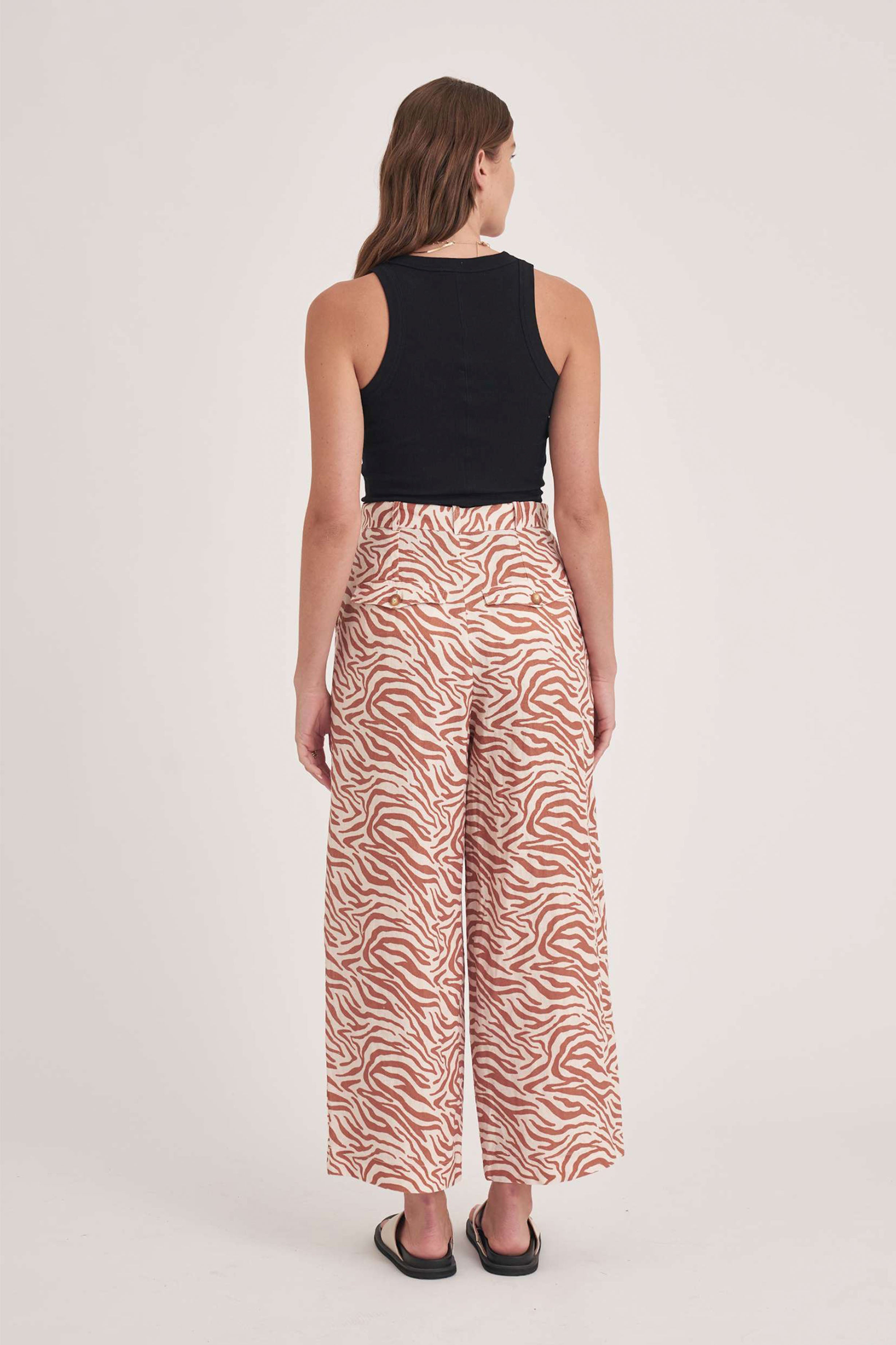 OLIVIA TROUSER - Clay Zebra