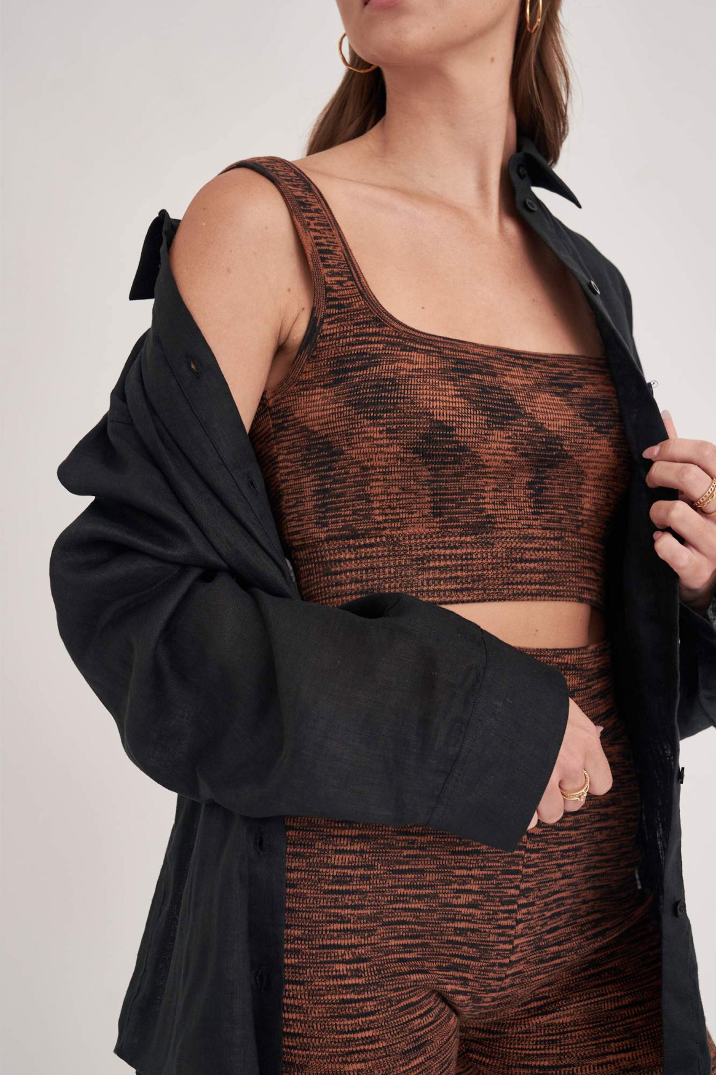 SADIE CROP - Black/Clay