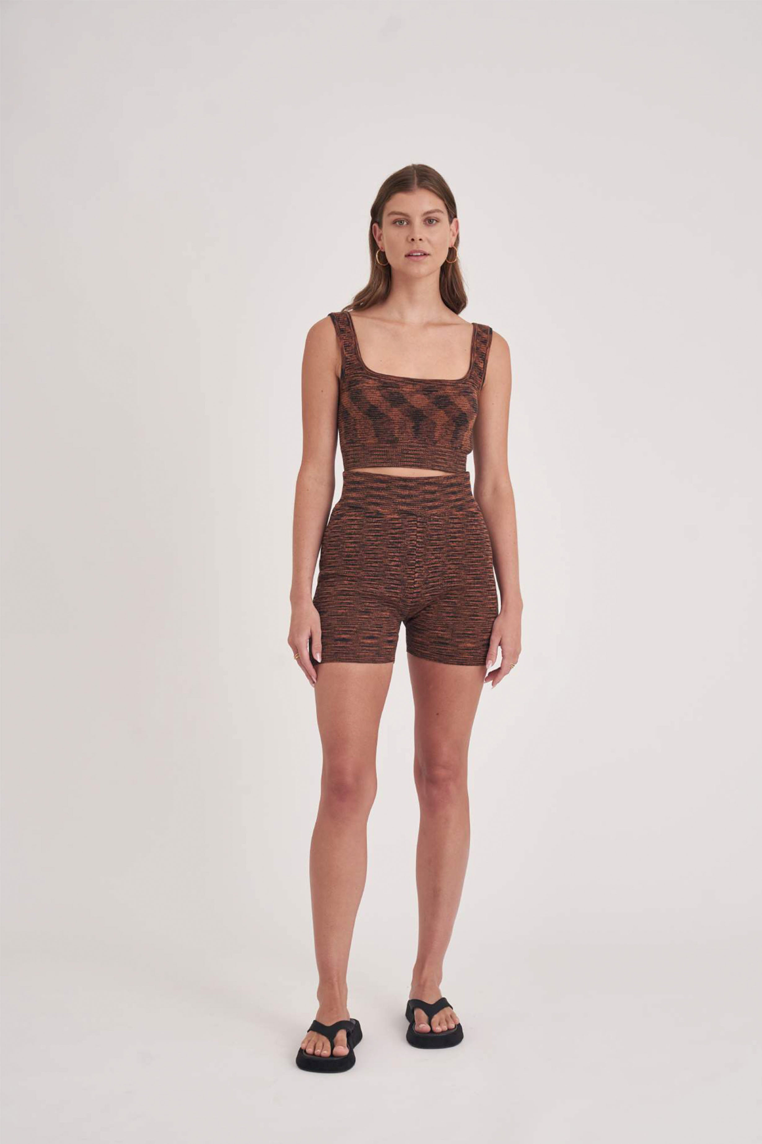 SADIE CROP - Black/Clay
