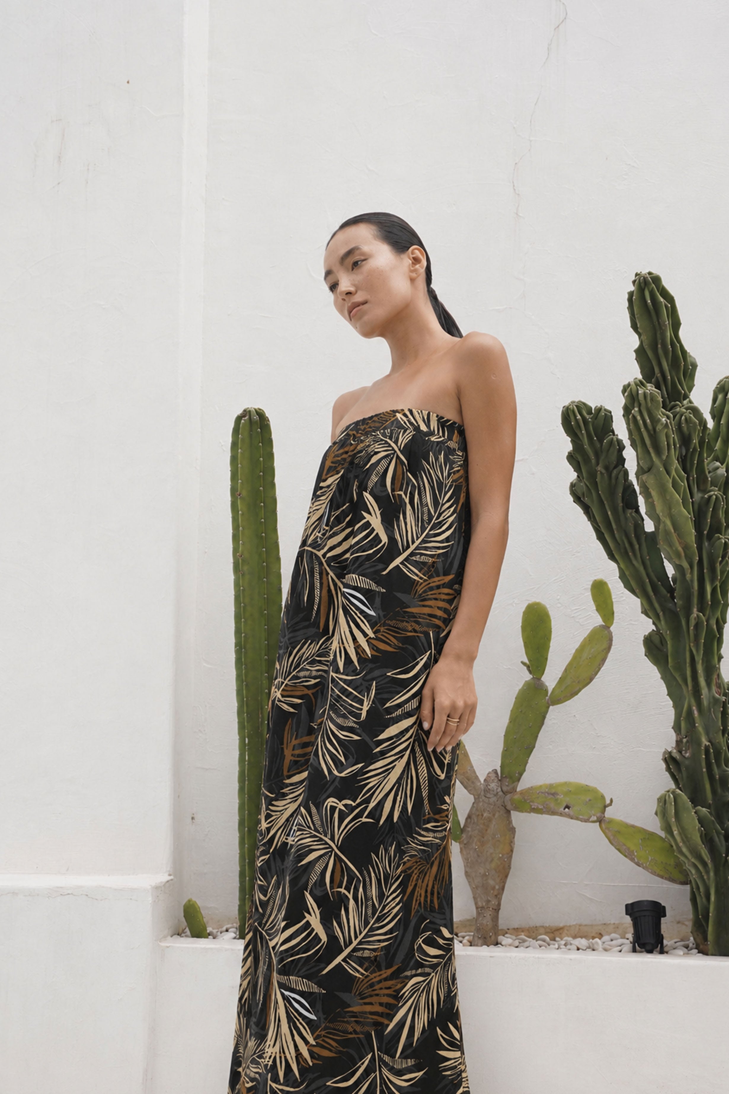 SIENNA DRESS - Palm Print