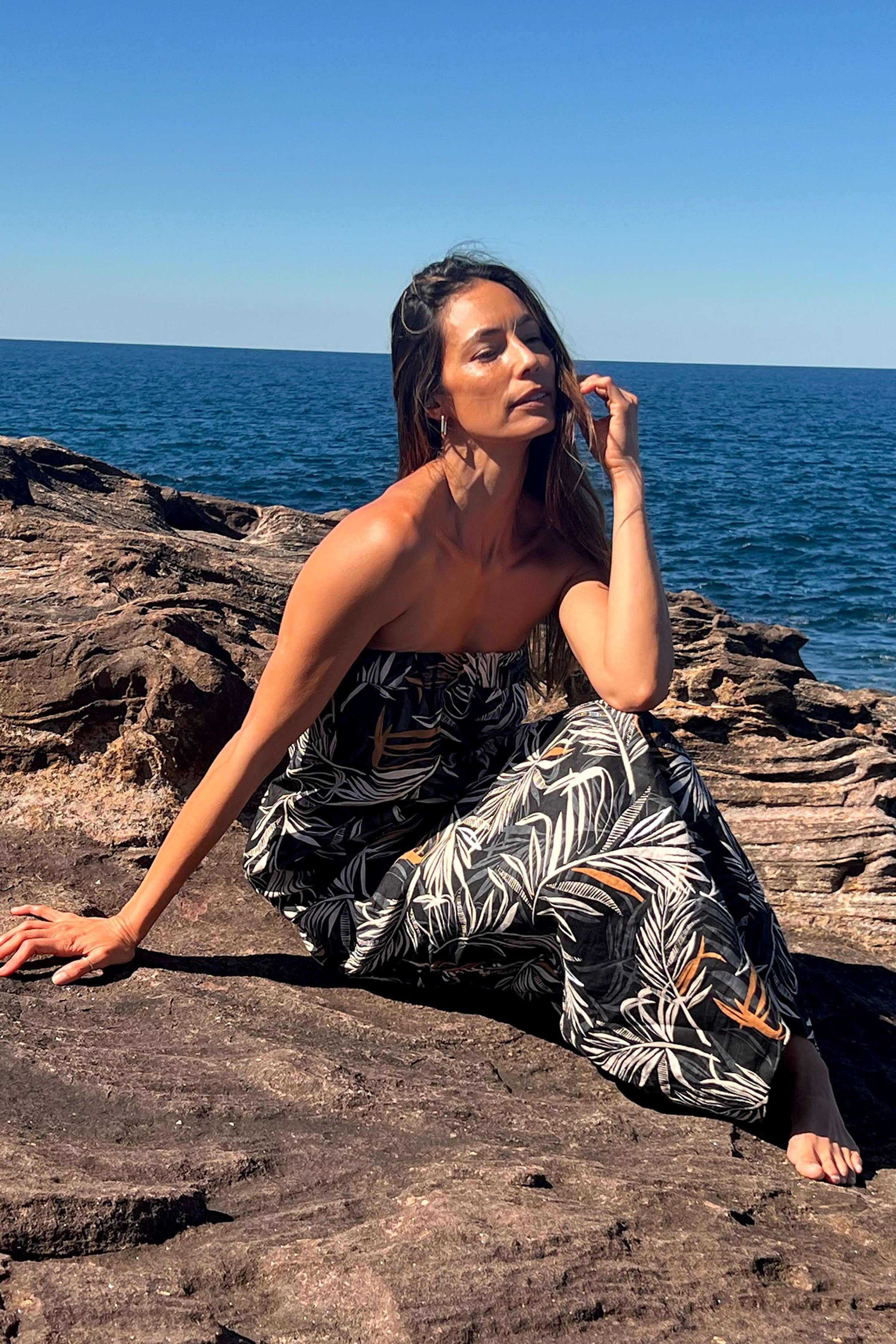SIENNA DRESS - Palm Print