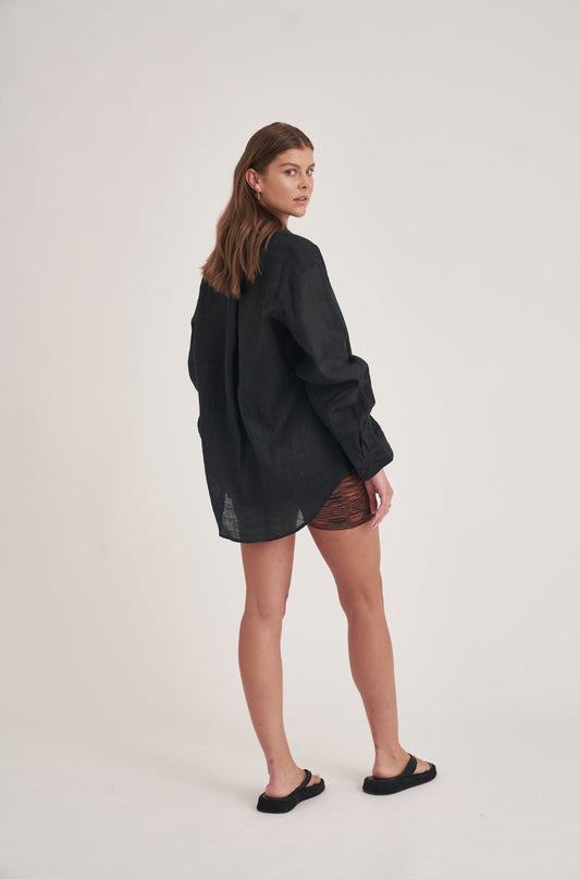 The Haze Sophia Linen Shirt Black 